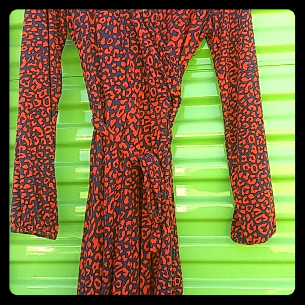 Cheetah in Red V-neck dress